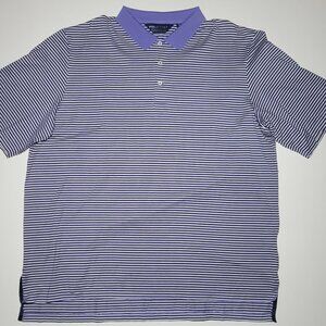 Polo Ralph Lauren Mens Purple Black and White Striped Cotton Golf Polo Size XL